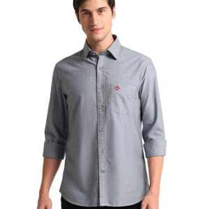 U.S. POLO ASSN. Men's Solid Spread Collar Premium Cotton Oxford Tailored Fit Shirt