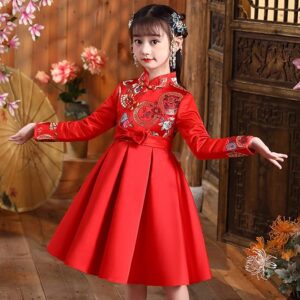 EnJoCho Newborn Baby Girl Clothes 2-14Years Kid Girl Chinese New Year Tang Suit Princess Dresses Clothes